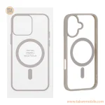 قاب شفاف دور رنگی Apple iPhone 16 با قابلیت شارژ MagSafe - طوسی (پک دار)