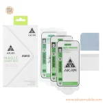 محافظ صفحه نمایش شیشه ای اورجینال Full Cover - AKAM Magic Glass Box 45KG مدل Apple iPhone 16 به همراه دستمال و کاردک (پک 3 عددی)
