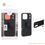 قاب اورجینال Polo Santa Barbara چرمی گلدوزی Apple iPhone 17 Pro Max - مشکی (پک دار)