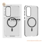 قاب اورجینال Q Series پشت کربن MagSafe مدل Samsung Galaxy S24 FE - خاکستری (پک دار)