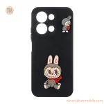 قاب Labubu برجسته محافظ لنزدار Xiaomi Redmi 15C / Poco C85 - مشکی - MPS