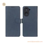 کیف چرمی موبایل مگنتی محافظ لنزدار Xiaomi Redmi A5 / Poco C71 - سرمه ای تیره