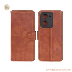 کیف موبایل چرمی مگنتی محافظ لنزدار Xiaomi Redmi A5 171 / Poco C71 171 - قهوه ای