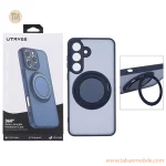 قاب اورجینال UTRYEE مات MagSafe لوپ استندشو Samsung Galaxy S25 FE - سرمه ای (پک دار)