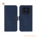 کیف چرمی موبایل مگنتی محافظ لنزدار KRF مدل Xiaomi Redmi Note 15 - سرمه ای