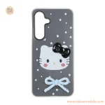 قاب دو لایه مات Kitty پاپیون برجسته Samsung Galaxy S25 FE - مشکی
