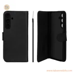 کیف موبایل مگنتی Crystal داخل مخمل Samsung Galaxy S25 FE - مشکی